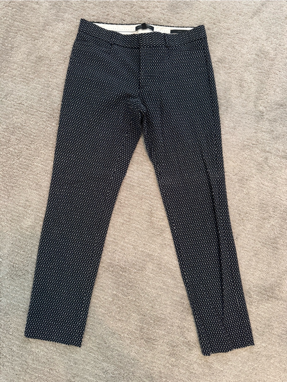 Navy micro pattern ankle pants